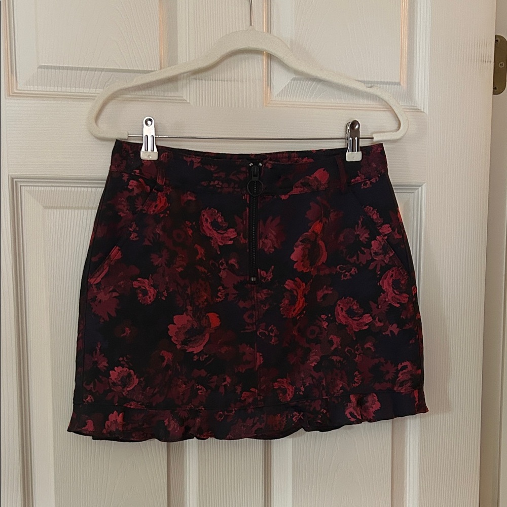 Express Dark Floral Mini Skirt